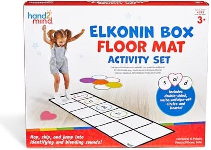 hand2mind Elkonin Box Floor Mat Activity Set, Phonemic Awareness, Phonics Games, Science of Reading Classroom Materials, Toddler Gross Motor Toys, Kids Active Play, Preschool Learning Activities