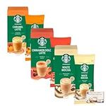 Cc1st Customers Come 1st Premium Instant Coffee Bundle Consists of Starbucks White Mocha, Caramel Latte, and Cinnamon Dolce, 15 Sachets, 335g Total