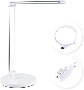 Lampada da Scrivania a Led con Batteria ricaricabile da 2500 Mah, Touch Control, Abat Jour da Comodino, Lampada da tavolo senza fili, Ufficio, Pieghevole, Luce Notturna Porta di ricarica usb, Bianca