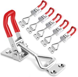 6 pcs Toggle Latch Clamp 4001, Adjustable Toggle Clamp Latch, Heavy Duty Toggle Latch Hasp Clamp, 150Kg 330Lbs Holding Capacity Pull Latch Clamp for Smoker Lid Jig, Tool Box Case, Door