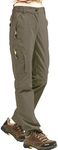 Hiking Pants Women Convertible Outdoor Lightweight Quick Drying Travel Cross Durable Stretch Pants, 4409,Khaki,US 16/36