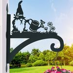 Plant Hangers Outdoor Heavy Duty Iron Ornamental Gnome Silhouette Plant Hooks for Hanging Baskets 12 inch Hanging Plant Bracket Wall Hooks for Bird Feeder Flower Pot Planters Lantern Wind Chimes