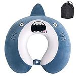 Samaly Kids Travel Pillow, Pure Memory Foam Animal U-Shaped Neck Pillow with Washable Cover, Comfortable in Any Sitting Position in Airplane,Car,Train for Kids