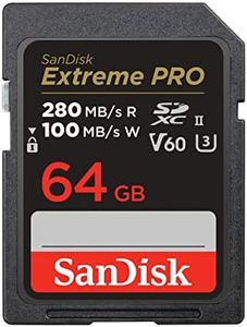 SanDisk 64GB Extreme PRO SDXC UHS-II Memory Card - C10, U3, V60, 6K, 4K UHD, SD Card - SDSDXEP-064G-GN4IN