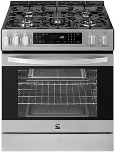 Kenmore 2276843 5.6 cu. ft. Front Control Gas Range Oven with 5 Burners - Fan Convection, Air Fry, Self Clean, Turbo Boil+, Chrome Racks, Cast Iron Grates, Wok Ring, LP Kit - Stainless Steel