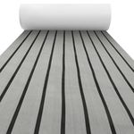JKYGINGD Boat Flooring EVA Foam Boat Decking Non-Slip Self-Adhesive Flooring Faux Teak Marine Mat Boat Carpet Boat Mat Sheet for Motorboat RV Yacht (Grey with Black Seam Lines, 96" x 24" 16sqft)