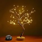 20" Desktop Bonsai Tree Light, 108 Led Shiny Tree Light Battery and USB Powered Touch Switch, Home Decor Night Light, Gift Bedroom Wedding Holiday Party (Warm White)