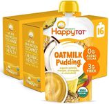 Happy Tot Organics Oatmilk Pudding, Dairy-Free, Stage 4 Toddler Snack, Oatmilk, Mangos, Pineapples & Coconutmilk, 4 Ounce Pouch, Pack of 16