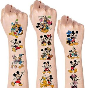 12 Sheets Cute Temporary Tattoos for Kids, Birthday Party Supplies Decorations Party Favors for Girls Boys Kids Party Games Gifts Cartoon Fake Tattoos Stickers Goody Bag Stuffers Carnival Prizes