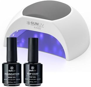 SUNUV SUN2C Grey UV Light for Gel Nails Polish,15ml Gel Top Coat and Base Coat Set Gel Nail Polish Kit 2 Pack