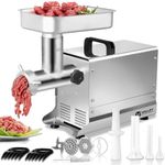 Valley Sportsman #8 Stainless Steel Electric Meat Grinder, 0.4 HP 300W, Mirror Polishing, Heavy Duty Industrial Meat Grinder, Mirror Polishing, Ideal for Commercial and Regular Use