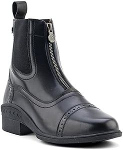 Ovation Women's Comfortable Durable Warm Water-Resistant Leather Equestrian Horse Riding Tuscany Zip Paddock Boot, Black, 7.5