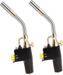 High Intensity Propane Torch Head TS8000 Compatible with Bernzomatic Propane/MAP-Pro Gas Fuel Cylinders, Adjustable Fl-AME Brazing Torch Head for Welding, Thawing Pipes & Camping BBQ Ignition(2 Pack)