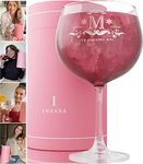 Personalised Gifts for Women - Large Gin Glass (730ML) - Your Choice of Initial (M)