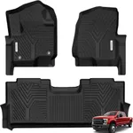 YITAMOTOR Floor Mats Compatible with F250/F350, Custom Fit Floor Liners for 2017-2024 Ford F-250/F-350 SuperCrew Cab, 1st & 2nd Row All Weather Protection