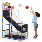 JOYIN Sports Toy LED Lightscore Arcade Basketball Game Set for Kids Ages 3–12– Includes Electronic Scoreboard, Cheer Sound Effects, 4 Balls & Hoop | Indoor/Outdoor for Kids | Easy to Assemble