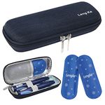 BOMKEE Insulin Cooler Travel Case, Diabetic Insulin Pen Carrying Case Portable Insulin Cooling Bag Organizer for Diabetic Supplies with 2 Ice Pack