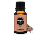 Earth N Pure Grapeseed Oil for Skin & Hair 15ml – 100% Pure Cold Pressed Grapeseed Oil for Face, Hair Growth & Massage | Lightweight Carrier Oil for Oily Skin & DIY