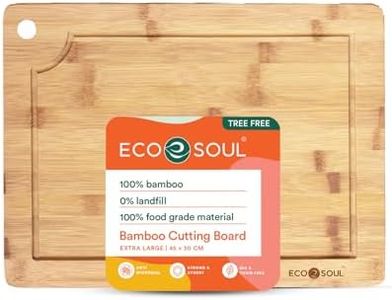 ECO SOUL [18 x 12 inch, X Large] Bamboo Cutting Board | Wooden Vegetable Chopping Board | Bamboo Wood Kitchen Accessories (46 x 30 cm)