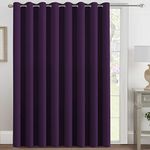 H.VERSAILTEX Blackout Patio Curtains 100 x 108 Inches for Sliding Door Extral Wide Blackout Curtain Panels Thermal Insulated Room Divider - Grommet Top, 9' Tall by 8.5' Wide - Plum Purple