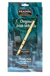 Feadóg Brass Traditional Irish Tin Whistle in the Key of D with Tutor Book