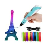 VGRASSP 3D Printing Pen for Crafts and Modelling for Your Kids - Temperature Control and LCD Display - 3 PLA Filaments (1.75 mm) Included - Multicolor (Color as per Stock)