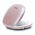 Fancii Mila Rechargeable Compact Makeup Mirror with Dimmable LED Lights, 1x/ 10x Magnification, True Natural Daylight, Perfect for Travel or Home Use (Pink)