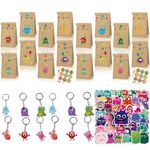 74PCS Monster Party Gift Set, Kids Birthday Party Favors, with Gift Bags Stickers Keychain for Kids Birthday Gifts