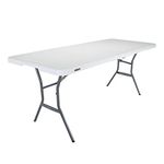 Lifetime 25011 6-Foot Fold-In-Half Commercial Table, White Granite Tabletop Gray Frame