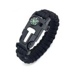 Mengdiyi Paracord Bracelet with Compass, Whistle, and Fire Starter - Essential Survival Gear for EDC, Hiking, Camping, and Emergency Preparedness
