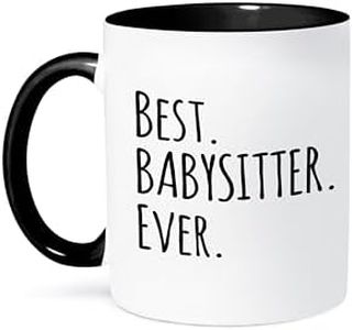 3dRose Best Babysitter Ever - Child-minder Gifts - a Way to say Thank You for Looking After The Kids - Two Tone Black Mug, 11oz