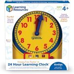 Learning Resources Primary Time Teacher Junior 24-Hour Learning Clock, Kids Learning to Tell the Time, Telling the Time Clock, Analogue and Digital Learning Clock