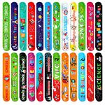 Marsui 48 Pcs Bowling Slap Bracelets Bulk Bowling Party Favors Snap Bracelets Kids Bracelets Bulk for Classroom Prizes Bowling Party Decorations Birthday Party Favors Gifts Supplies, 24 Designs, steel