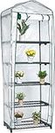 Bramble - 5 Tier Mini Compact Greenhouse 6.3ft, Reinforced PVC Cover, Easy No Tool Assembly Steel Frame, for Small Garden Grow House Plants - H195cm x W143cm x D73cm