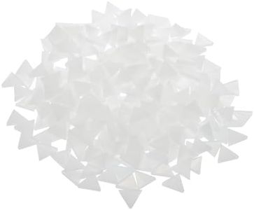 MECCANIXITY 200g Stained Glass Mosaic Triangle 14mm White Glass Mosaic Tiles Bulk for Craft DIY Handmade Project