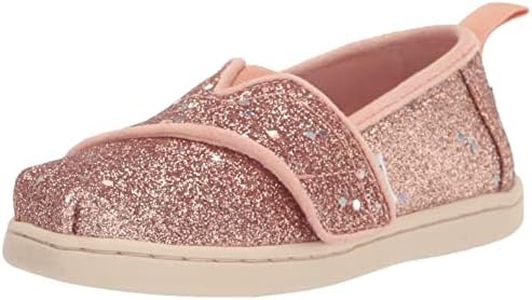 TOMS Kids Tiny Cosmic Glitter Alpargata (Toddler/Little Kid) Rose Gold 9 Toddler M