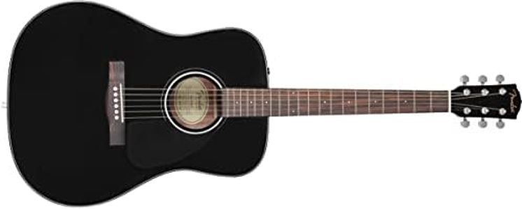 Fender CD-60 Dreadnought V3 DS Guitarra Acústica, Diapasón de Nogal, Negro