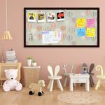 ArtzFolio Air Balloons | Bulletin Board Notice Pin Board | Vision Soft Board Combo with Thumb Push Pins & Sticky Notes | Dark Brown Frame | 30 x 15 inch (76 x 38 cms)