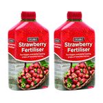 Vitax Organic Liquid Strawberry Feed 1L, Natural High Potash Fertiliser for Healthy Growth, Rich Flavour and Increased Yields of Strawberries and Soft Fruits Ideal for Grow Bags (Red - 2 Pack)