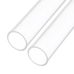 Rebower 10" Clear Plastic Rigid Pipe 18mm x 20mm(0.7" x 0.8") Acrylic Tube Round Polycarbonate Tubing, [for Plumbing, Hydraulics, Aquarium, DIY] - 2Pcs