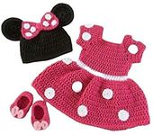 Ishi Fashion Destination Baby Girl's Woollen Knit Mini Frock with Cap and Bootie (Pink, 1-2 Years)