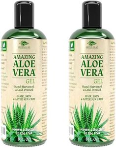 Organic Aloe Vera Gel for Natural Skin Care | 100% Pure Aloe Vera, Farm Harvested Freshly Cut Aloe Plant | Thin Aloe Gel Formula for Skin, Face, Hair, Daily Moisturizer, Aftershave Lotion, Sunburn Relief, Burn Care - 2-Pack (two 8 oz bottles) By Green Leaf Naturals