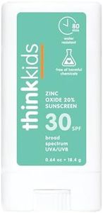 Thinksport Kids SPF 30 Mineral Sunscreen Stick, 0.64 Oz, Safe, Natural, Water Resistant Reef Safe Sunscreen for Children, Broad Spectrum UVA/UVB Sun Screen, Travel Stick for Sun Protection