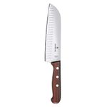 Victorinox Santoku Knife Rosewood with Fluted Edge in Gift Box, Stainless Steel, Brown, 17cm,6.8520.17G