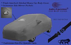 Auto Oprema (Award Winner at INDIA'S Rising Star 2024)® Trend Water and Heat Resistant Car Body Cover (Solid Grey Matty with Mirror) Compatible with Renault Kiger Car Bumper to Bumper Accurately.