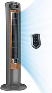 Lasko Wind Curve Oscillating Tower Fan, Fresh Air Ionizer, Timer, Remote Control, Portable Electric Fan for Indoor, Bedroom and Home Office Use, 42", Silverwood 2554