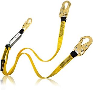 KwikSafety - Charlotte, NC - TAIPAN 6’ Double Leg Flat Safety Lanyard [1 PACK] External Shock Absorber ANSI Tested OSHA Compliant Fall Restraint Protection Equipment Construction PPE Roofing Gear