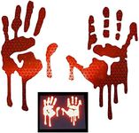 customTAYLOR33 High Intensity Grade Reflective Bloody/Dripping Hands Decals for Helmets, Windscreens, Rear Windows, Bumper Stickers (3 inches Height, Red)