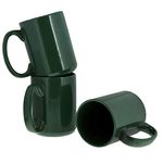 Green Ceramic Coffee Mug Set 15 oz - Set of 3