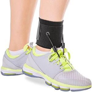 BraceAbility AFO Foot Drop Brace - Adjustable Soft Ankle Foot Orthosis Drop Foot Brace for Men and Women, Walking with Shoes, Toe Lifter Support, Dorsiflexion Assist Brace Fits Left or Right (S/M)